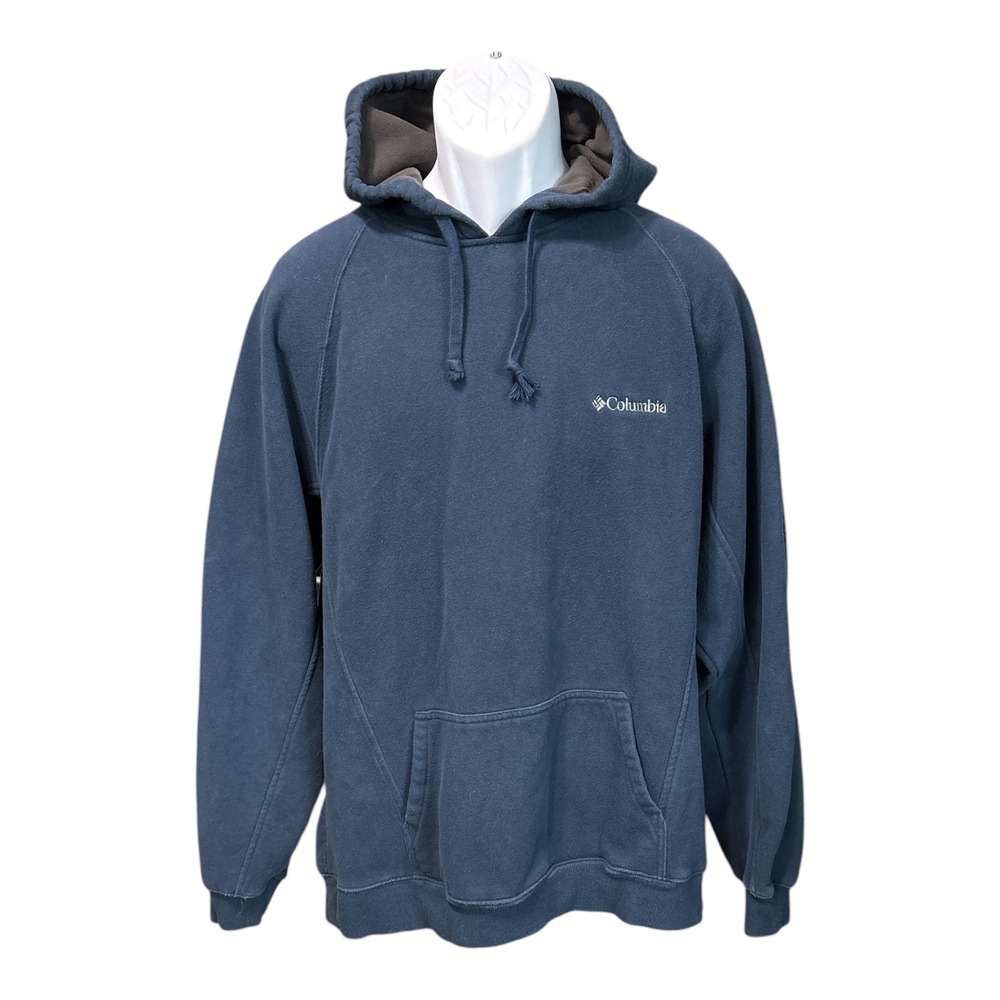Columbia Navy Blue Hoodie Sweatshirt, XL, Heavyweight, Outdoors, Rugged Workwear
